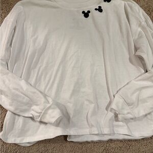 Disney White Shirt with Black Mickey Mouse Design